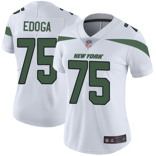 New York Jets Limited White Women Chuma Edoga Road Jersey NFL Football 75 Vapor Untouchable